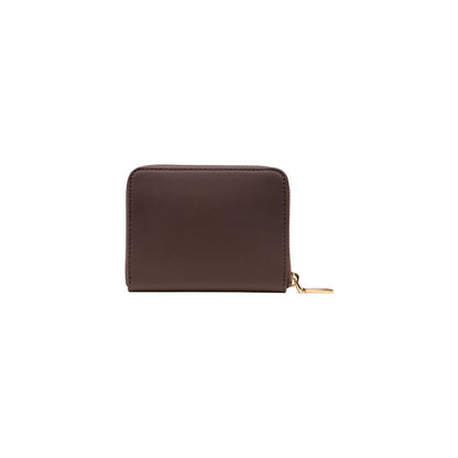 Wallet by Love Moschino for women in polyester polyurethane & polyethylene brown & gold showcases a refined silhouette, artfully capturing the essence of the refined Polyester Polyurethane & Polyethylene Wallet design with functional compact-design.