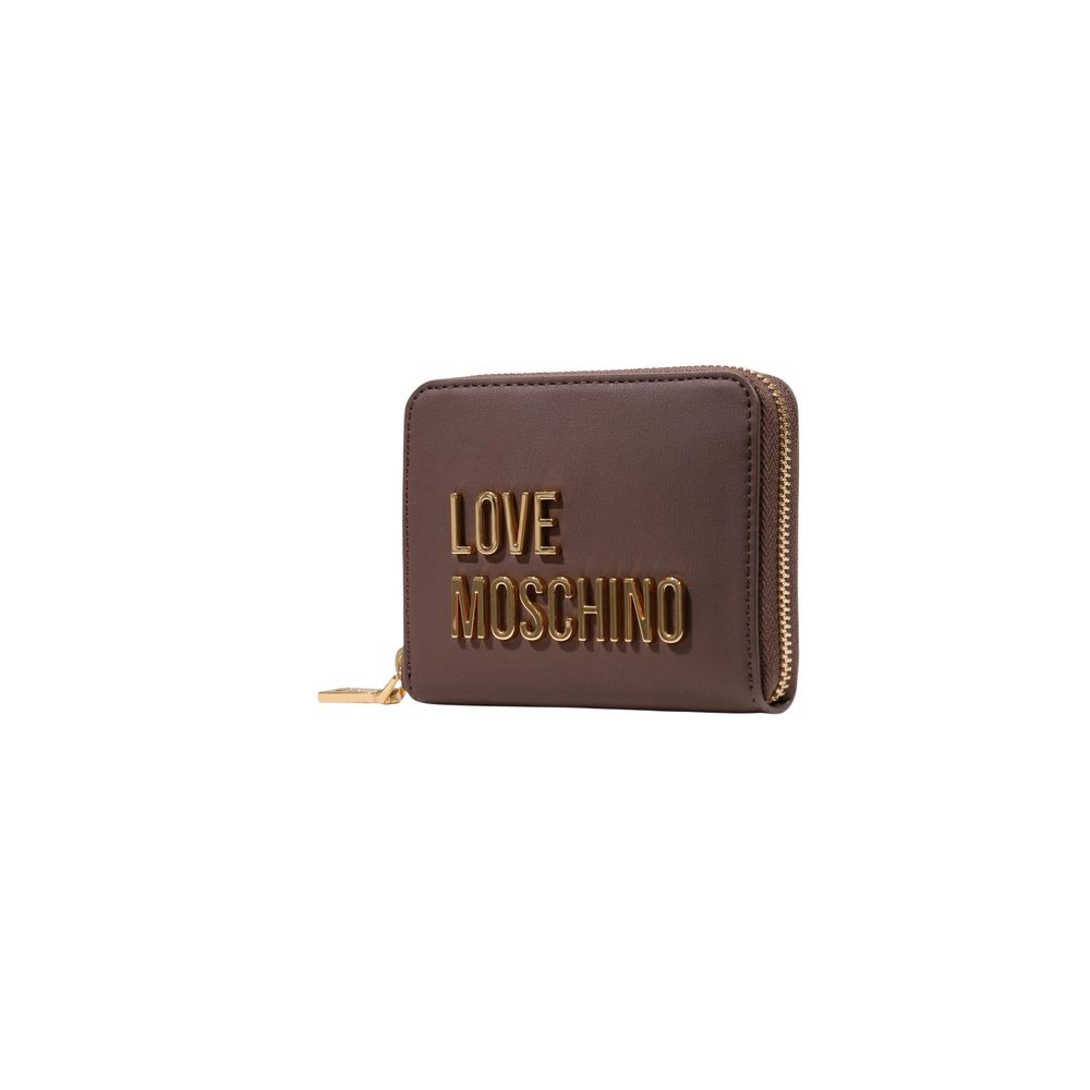 Wallet by Love Moschino for women in polyester polyurethane & polyethylene brown & gold presents a refined silhouette, artfully capturing the essence of the Polyester Polyurethane & Polyethylene Wallet design with sophisticated compact-design for a refined look.