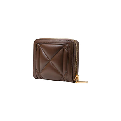 Wallet by Love Moschino for women in polyester polyurethane & polyethylene brown & gold showcases a refined silhouette, artfully detailed with the signature style of the Polyester Polyurethane & Polyethylene Wallet and functional compact-design.