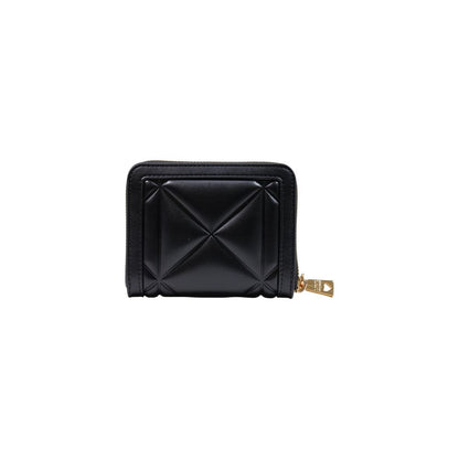 Wallet by Love Moschino for women in polyester polyurethane & polyethylene black & gold features a streamlined silhouette, showcasing the streamlined Polyester Polyurethane & Polyethylene Wallet design with sophisticated compact-design for a premium look.