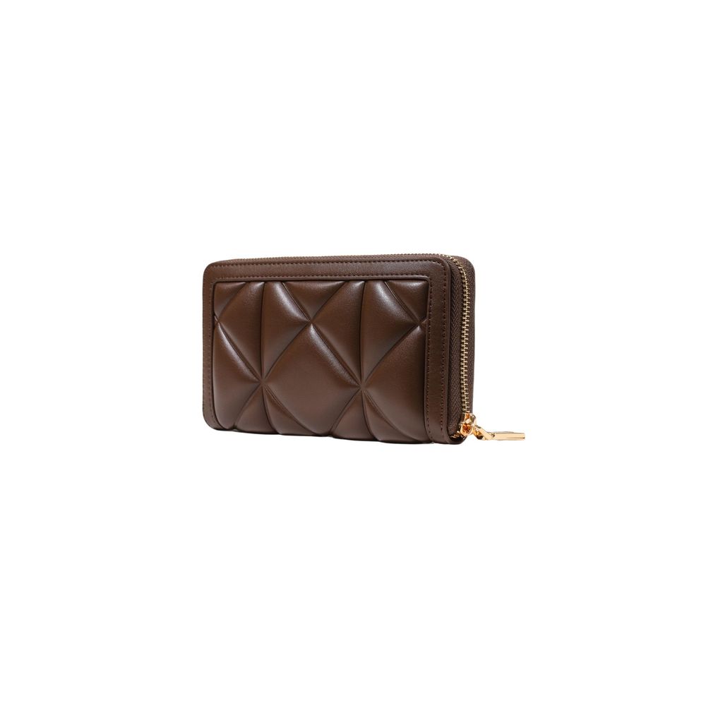 Wallet by Love Moschino for women in polyethylene & polyurethane brown & gold presents a architectural silhouette from the Polyethylene & Polyurethane Wallet collection, showcasing architectural for a architectural finish.