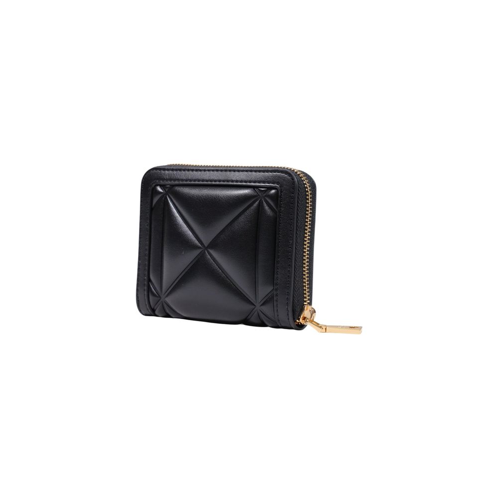 Wallet by Love Moschino for women in polyester polyurethane & polyethylene black & gold showcases a refined silhouette, artfully capturing the essence of the refined Polyester Polyurethane & Polyethylene Wallet design with functional compact-design.