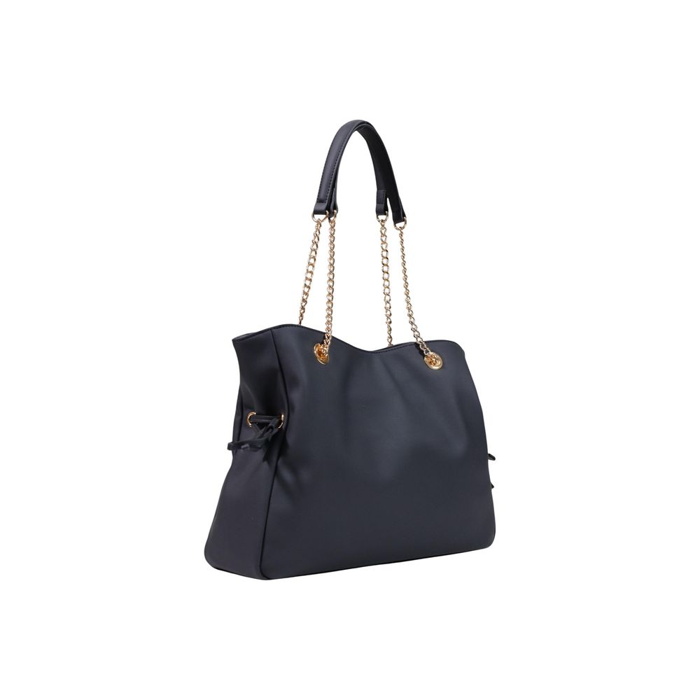 Large Shopper Handbag by Love Moschino for women in faux leather black & gold features a refined silhouette, showcasing a secure , organized , and versatile handle for a refined finish.