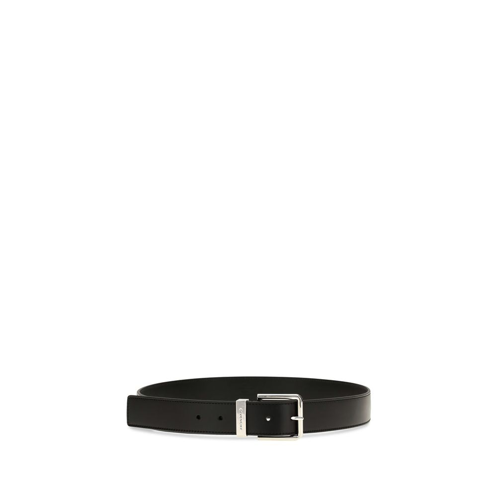 Belt by Givenchy for men in bos taurus calfskin leather black, silver & signature features a bohemian chic silhouette, showcasing the bohemian chic Bos Taurus Calfskin Leather Belt design with a sophisticated bohemian chic finish.