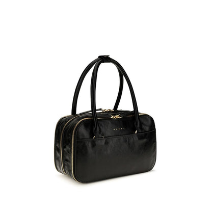 Small Handbag by Marni for women in bio-acetate & bos taurus calfskin leather black & print features a exquisite silhouette, showcasing a secure zipper and exquisite built-in-compartments & internal-pockets with versatile handle for a exquisite finish.