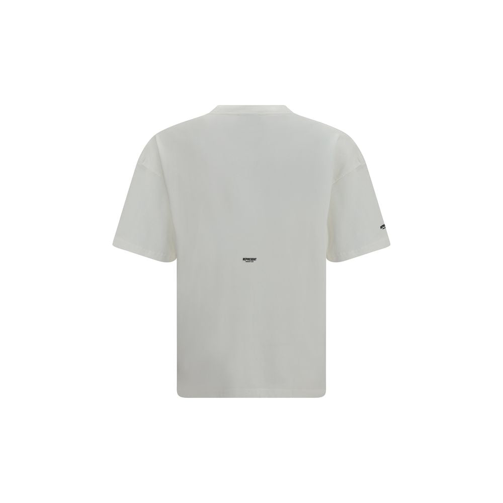 T-Shirt by Represent for men in cotton white showcases a chic silhouette, artfully detailed with a chic crew neckline and for a chic finish.