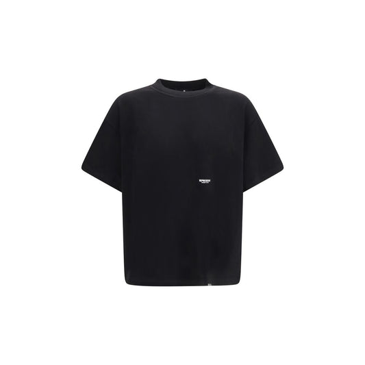 T-Shirt by Represent for men in cotton black showcases a fashionable silhouette, elegantly detailed with a fashionable and crew neckline for a sophisticated, high-fashion look.