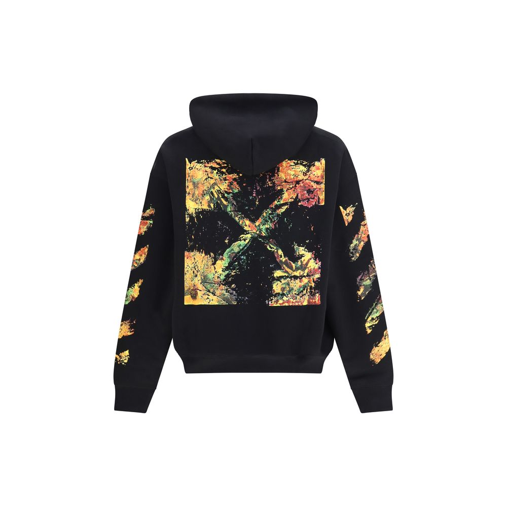Sweatshirt Hoodie by Off-White for men in cotton black, white & print features an luminous silhouette, showcasing a sophisticated hooded neckline and for a truly luminous look.