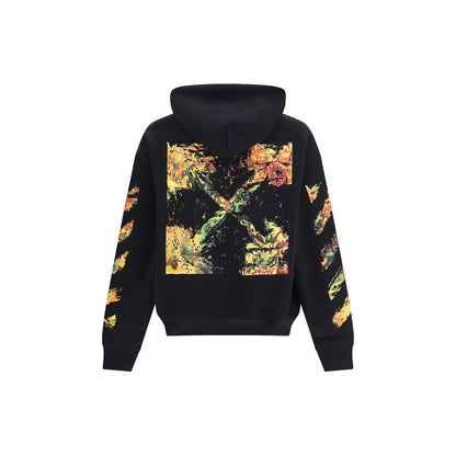 Sweatshirt Hoodie by Off-White for men in cotton black, white & print features an luminous silhouette, showcasing a sophisticated hooded neckline and for a truly luminous look.