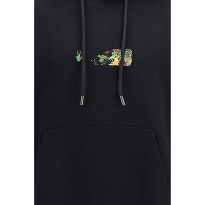 Sweatshirt Hoodie by Off-White for men in cotton black, white & print showcases a city-ready silhouette, artfully detailed with a signature hooded neckline and for a city-ready finish.