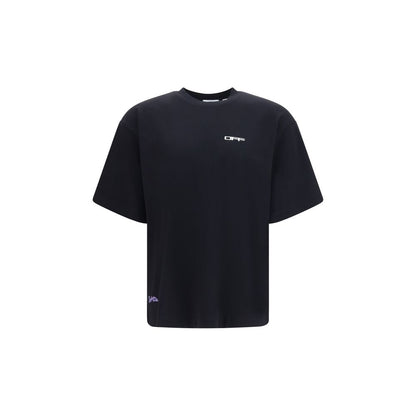 Activewear T-Shirt by Off-White for men in cotton black, white & print features a dynamic silhouette with short-sleeve and crew neckline enhanced by functional .