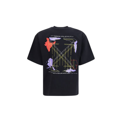 Activewear T-Shirt by Off-White for men in cotton black, white & print features an ergonomic design with , highlighting a ergonomic length and ergonomic crew neckline for a high-performance look.