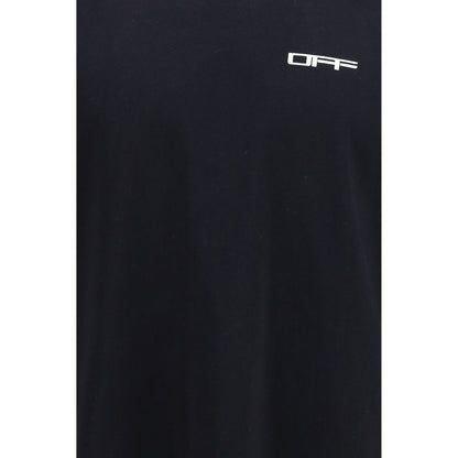 Activewear T-Shirt by Off-White for men in cotton black, white & print features an contemporary design with , a length, and a contemporary crew neckline.