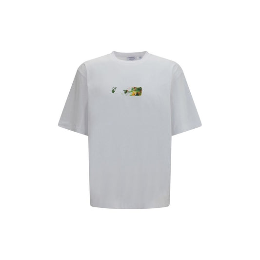 Activewear T-Shirt by Off-White for men in cotton white & print features a versatile silhouette, showcasing a versatile crew neckline and short-sleeve detailed with high-performance for a premium look.