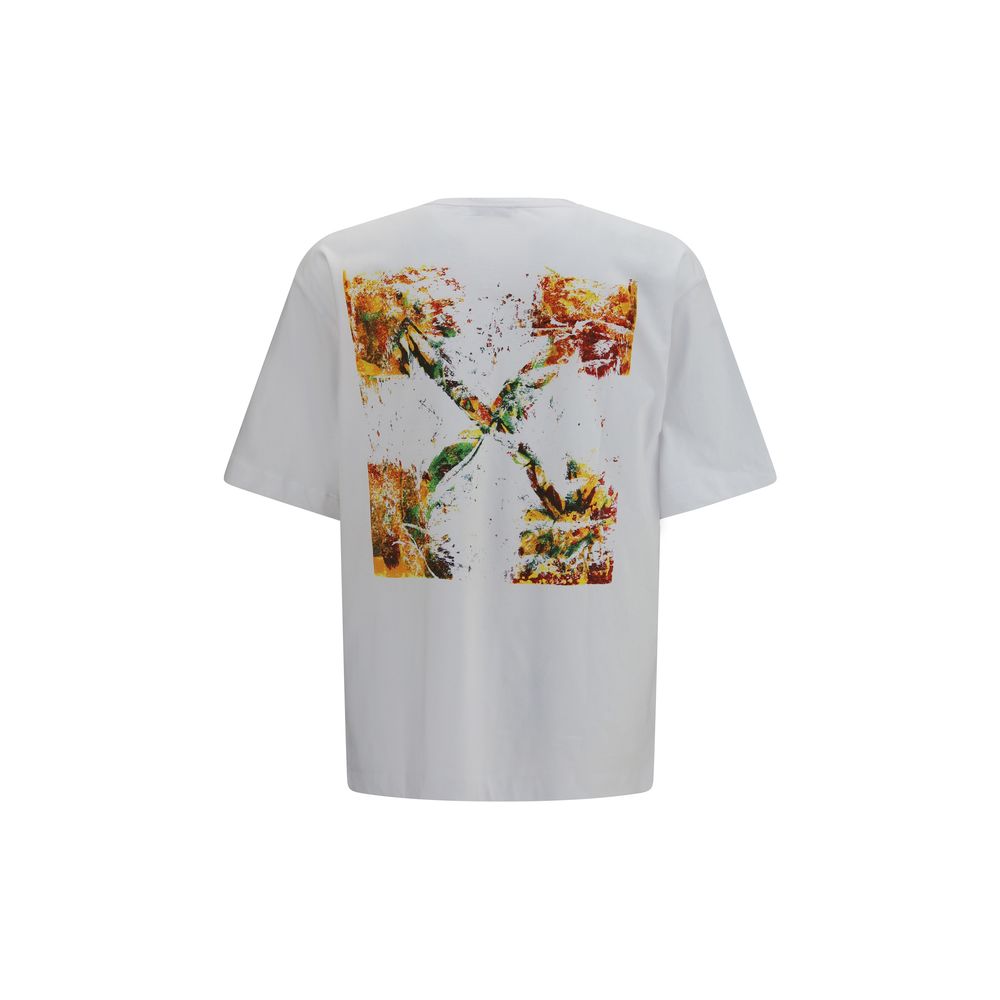 Activewear T-Shirt by Off-White for men in cotton white & print features a sporty silhouette with and crew neckline, showcasing innovative for a sporty finish.