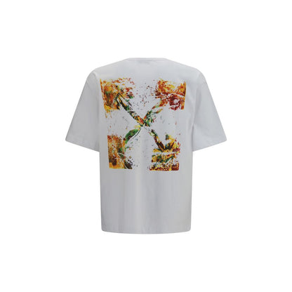 Activewear T-Shirt by Off-White for men in cotton white & print features a sporty silhouette with and crew neckline, showcasing innovative for a sporty finish.