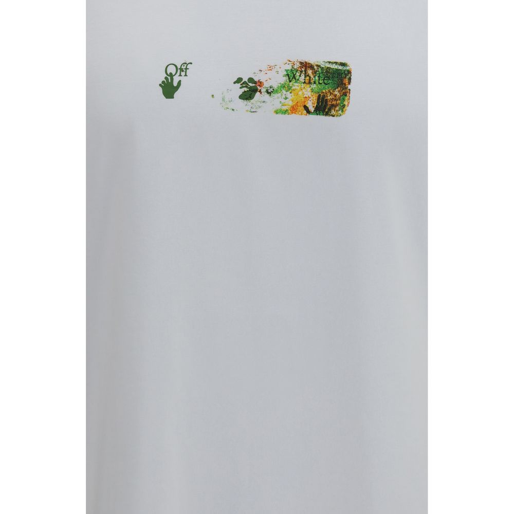 Activewear T-Shirt by Off-White for men in cotton white & print features a dynamic silhouette with and crew neckline enhanced by functional .