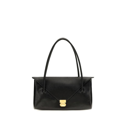 East West Shoulder Envelope Bag by Marni for women in bio-acetate canvas & bos taurus calfskin leather black features a effortless chic silhouette with a secure flap & zipper, ample , and versatile shoulder-strap & handle for a effortless chic finish.