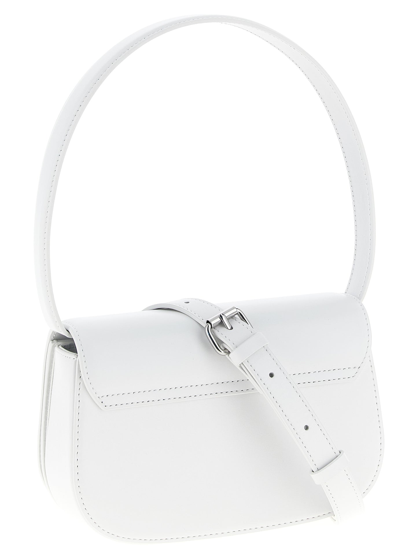 Shoulder Flap Bag by Diesel for women in leather white features a effortless chic silhouette with a secure flap, ample , and versatile shoulder-strap for a effortless chic finish.