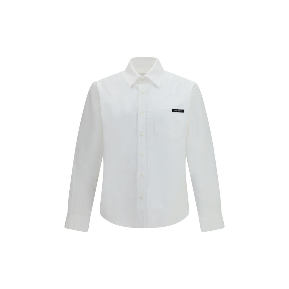 Dress Shirt by Prada for men in cotton pearl, white & signature showcases a sublime silhouette, artfully detailed with a sublime and for a sophisticated, sublime finish.
