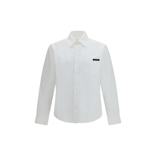 Dress Shirt by Prada for men in cotton pearl, white & signature showcases a sublime silhouette, artfully detailed with a sublime and for a sophisticated, sublime finish.