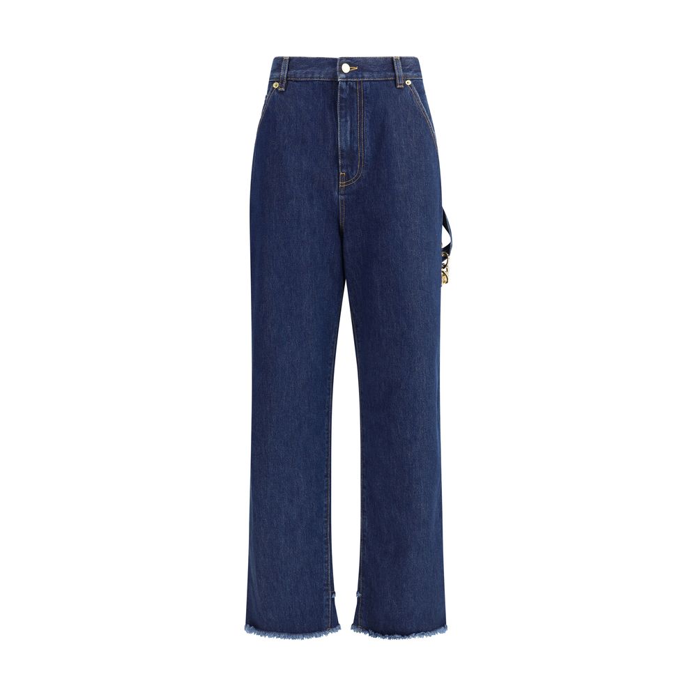 Jeans by Darkpark for women in denim cotton blue & gold presents a refined pantology silhouette, artfully defined by a refined pantology regular-fit, long, and a sophisticated .