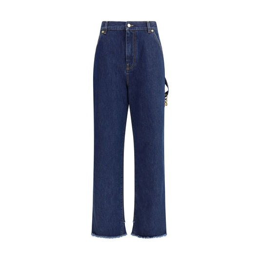 Jeans by Darkpark for women in denim cotton blue & gold presents a refined pantology silhouette, artfully defined by a refined pantology regular-fit, long, and a sophisticated .