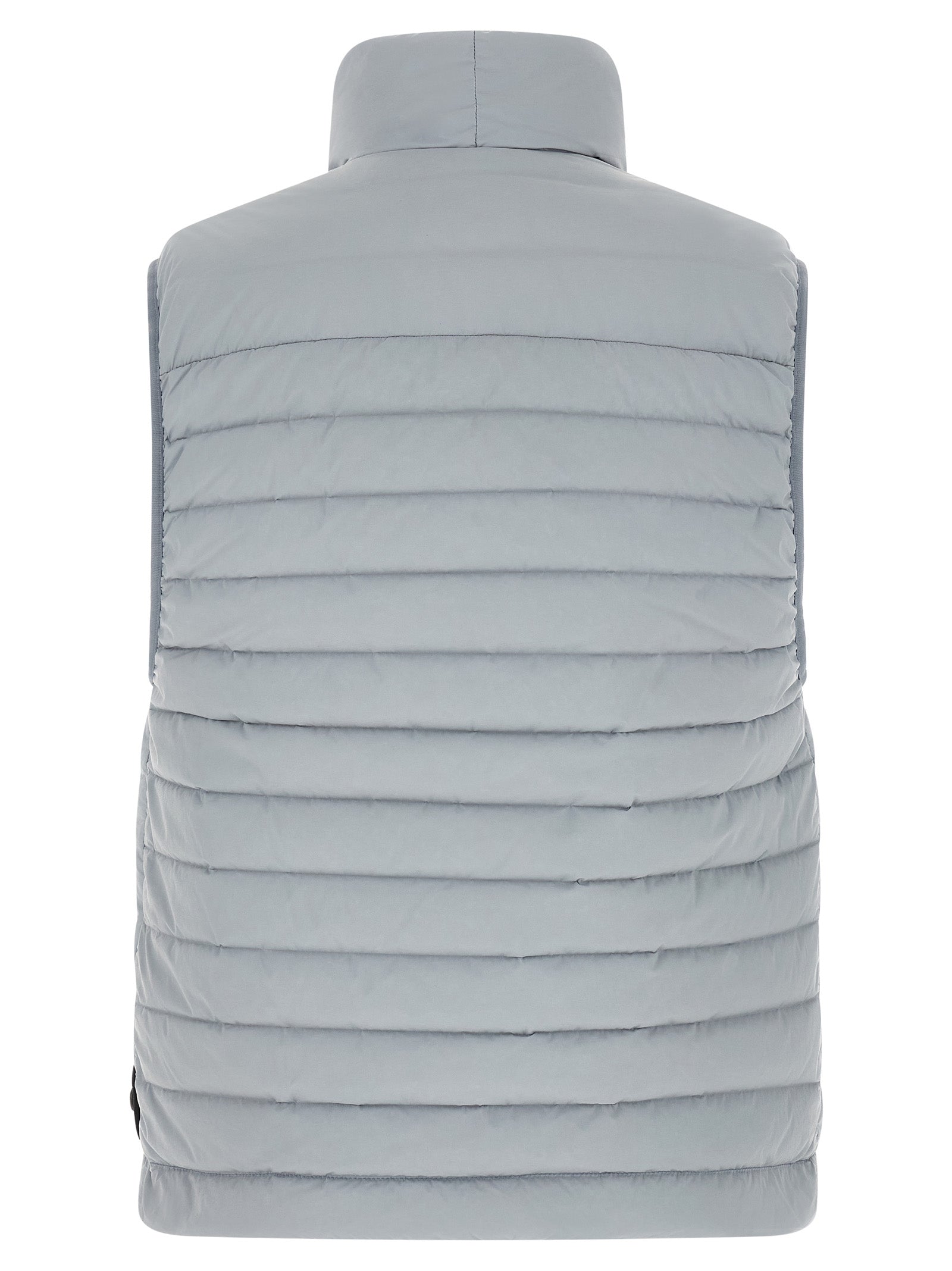 Vest by Stone Island for men in stretch polyamide gray features a enviable silhouette, elegantly detailed with a enviable high-collar neckline and functional lightweight, pockets & insulated for a enviable finish.