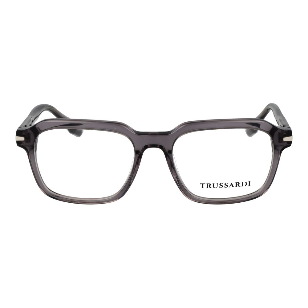 Eyeglasses Frames by Trussardi for men in acetate and gray showcases a refined silhouette, detailed with a gray coloured frame finish and a sophisticated full-frame frame design.