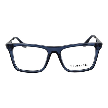 Eyeglasses Frames by Trussardi for men in acetate blue features an refined silhouette, showcasing a sophisticated blue coloured frame and refined full-frame frame design for a refined look.