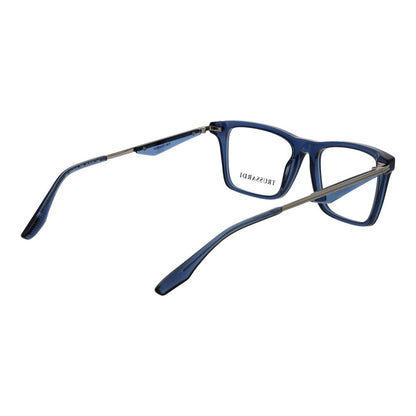 Eyeglasses Frames by Trussardi for men in acetate blue features an refined silhouette, showcasing the refined blue coloured frame and sophisticated full-frame frame design.