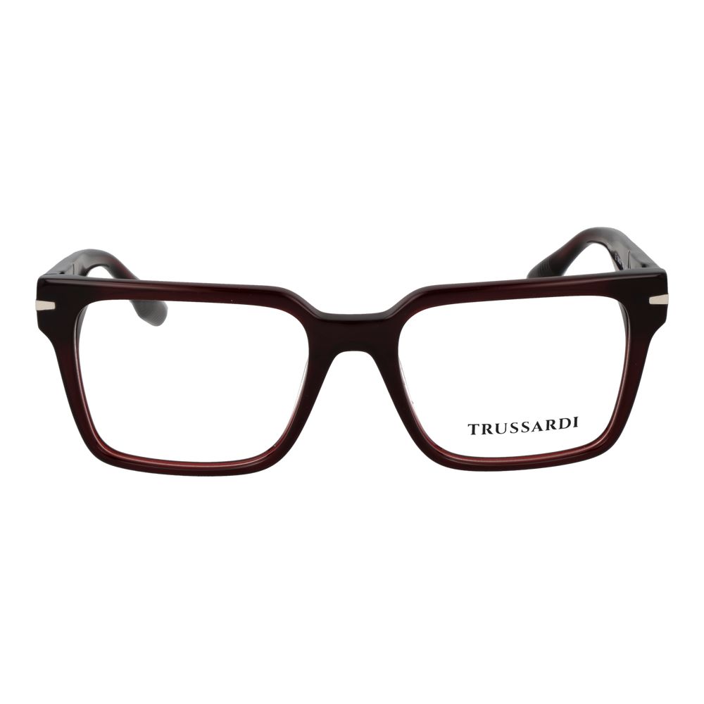 Eyeglasses Frames by Trussardi for men in acetate burgundy features an refined silhouette, showcasing the refined burgundy coloured frame and sophisticated full-frame frame design.