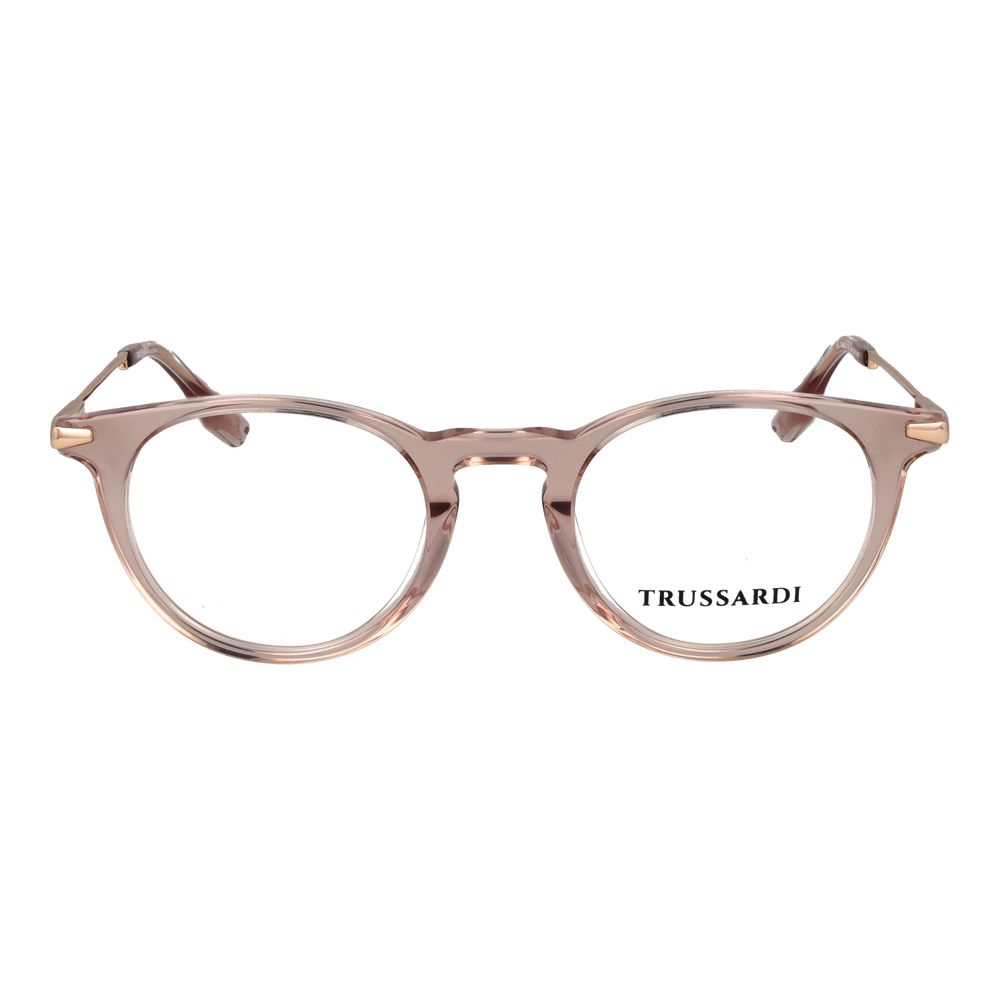 Eyeglasses Frames by Trussardi for unisex in acetate pink features an refined silhouette, showcasing the refined rose coloured frame and sophisticated full-frame frame design.