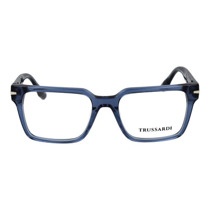 Eyeglasses Frames by Trussardi for men in acetate blue features an refined silhouette, showcasing a sophisticated blue coloured frame and refined full-frame frame design for a refined look.