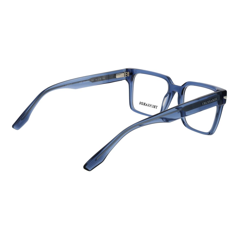 Eyeglasses Frames by Trussardi for men in acetate blue features a refined silhouette, showcasing a refined blue coloured frame and full-frame frame design for a sophisticated, premium look.
