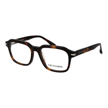 Eyeglasses Frames by Trussardi for men in acetate brown features an refined silhouette, showcasing a sophisticated brown coloured frame and refined full-frame frame design for a refined look.