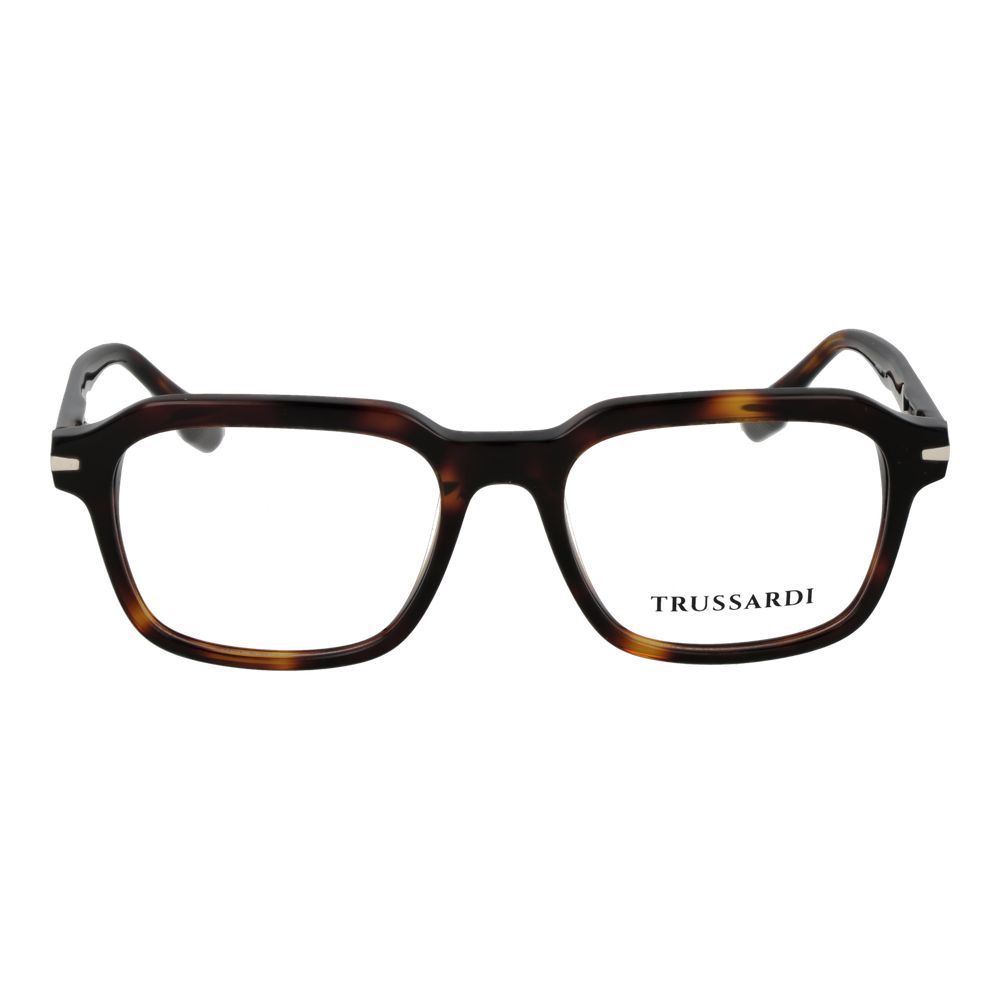 Eyeglasses Frames by Trussardi for men in acetate and brown showcases a refined silhouette, detailed with a brown coloured frame finish and a sophisticated full-frame frame design.