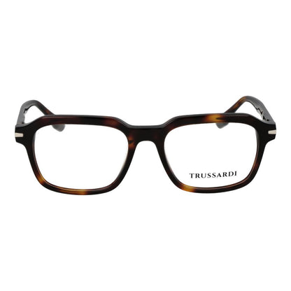 Eyeglasses Frames by Trussardi for men in acetate and brown showcases a refined silhouette, detailed with a brown coloured frame finish and a sophisticated full-frame frame design.