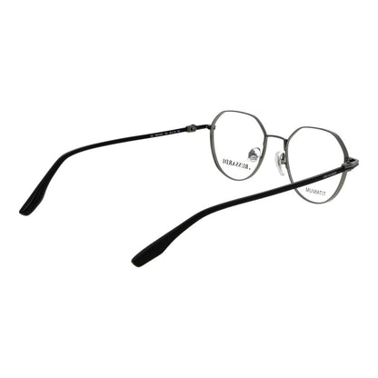 Eyeglasses Frames by Trussardi for men in titanium and gray showcases a refined silhouette, detailed with a gunmetal coloured frame finish and a sophisticated full-frame frame design.