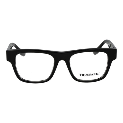 Eyeglasses Frames by Trussardi for men in acetate black features an refined silhouette, showcasing a sophisticated black coloured frame and refined full-frame frame design for a refined look.