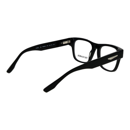 Eyeglasses Frames by Trussardi for men in acetate black features an refined silhouette, showcasing the refined black coloured frame and sophisticated full-frame frame design.