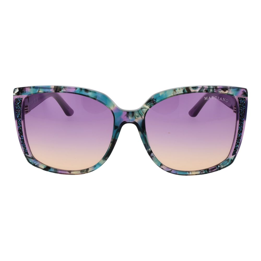 Marciano by Guess Square Mirrored Medium-Tint Acetate Sunglasses - Purple