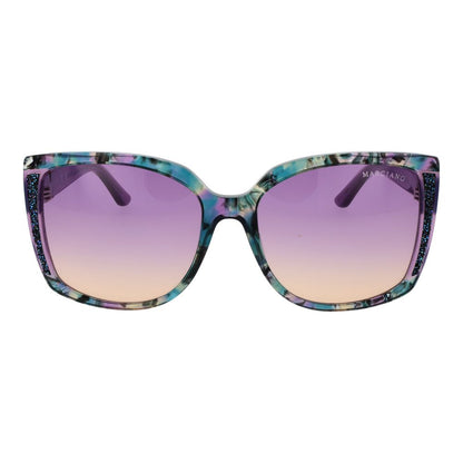 Marciano by Guess Square Mirrored Medium-Tint Acetate Sunglasses - Purple