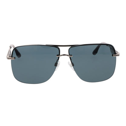 Sunglasses by Trussardi for men in metal silver features an ethereal rimless square frame design with silver coloured frame frames and non-polarized category-3-dark-tint lens for a ethereal finish.