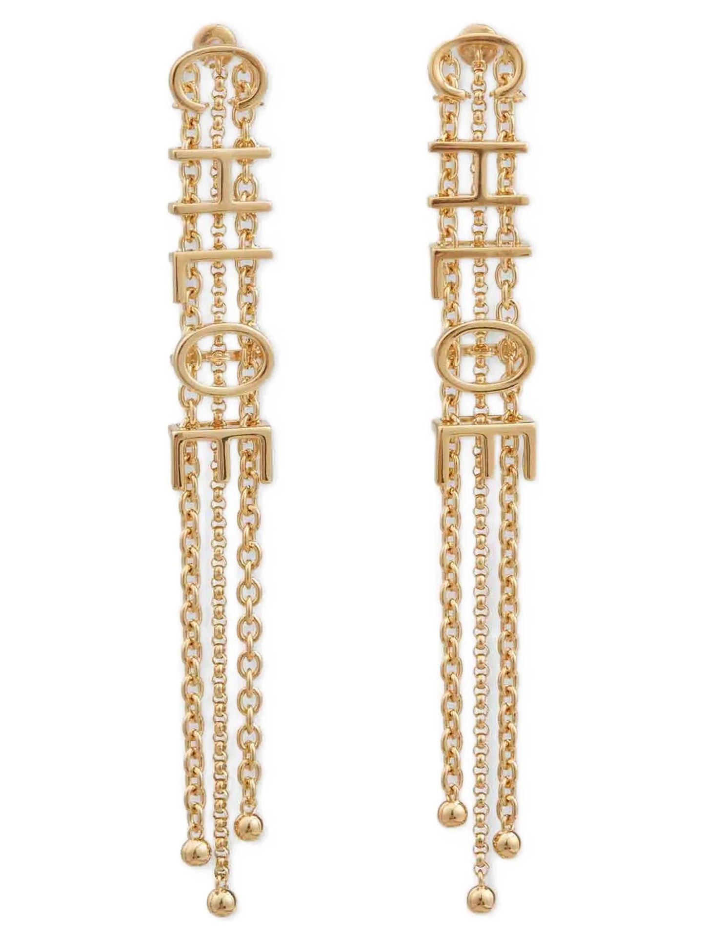 Earrings by Chloé for women in cotton denim gold features an ornate from the Women's Gold Brass Earrings collection, showcasing a ornate finish that embodies sophisticated luxury.