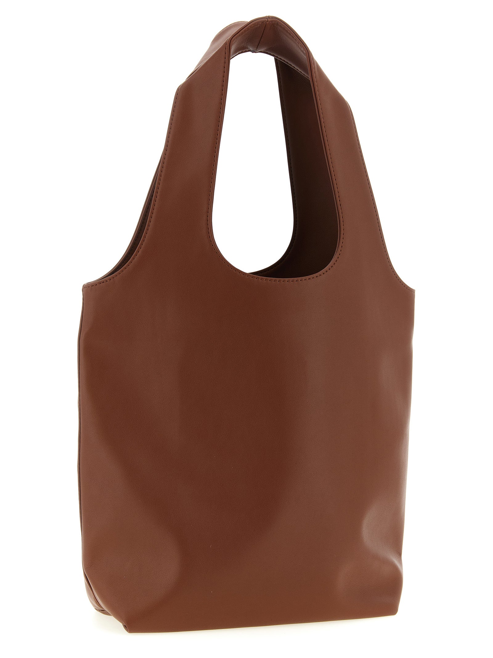 Small Pouch Tote Handbag by A.P.C. for unisex in polyester & polyurethane brown & white features a refined silhouette, showcasing a secure , organized , and versatile handle for a refined finish.