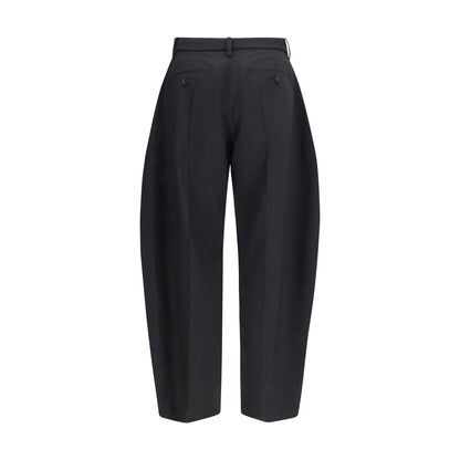 Casual Pants by Sacai for men in cupro wool & polyester black & silver features an refined tailoring silhouette, showcasing a premium relaxed-fit, wide & oversized with a and long cut for a refined tailoring look.