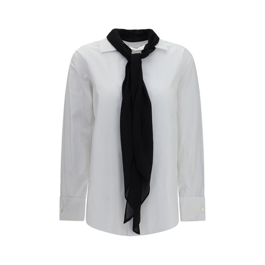 Dress Shirt by Sacai for women in cotton polyester white showcases a sharp silhouette, elegantly detailed with a sharp and sharp long-sleeve.
