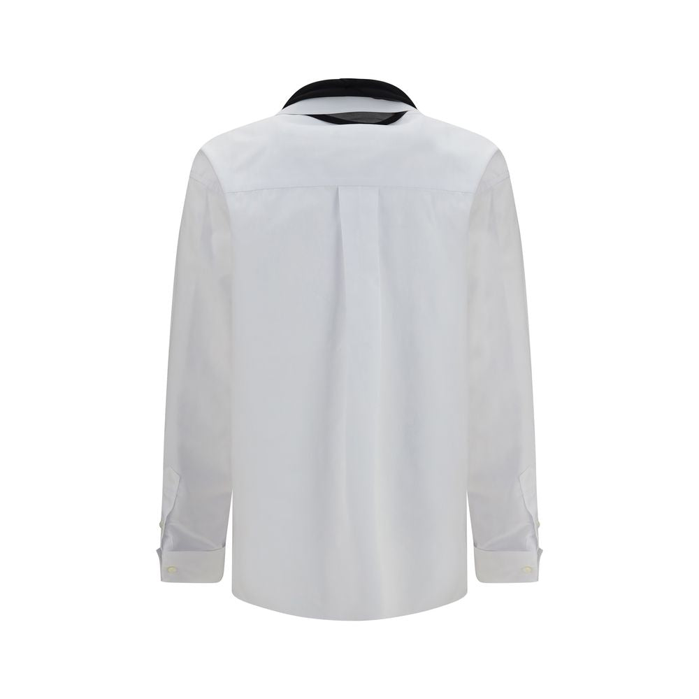 Dress Shirt by Sacai for women in cotton polyester white showcases a sleek silhouette, elegantly detailed with a sleek and for a sleek finish.