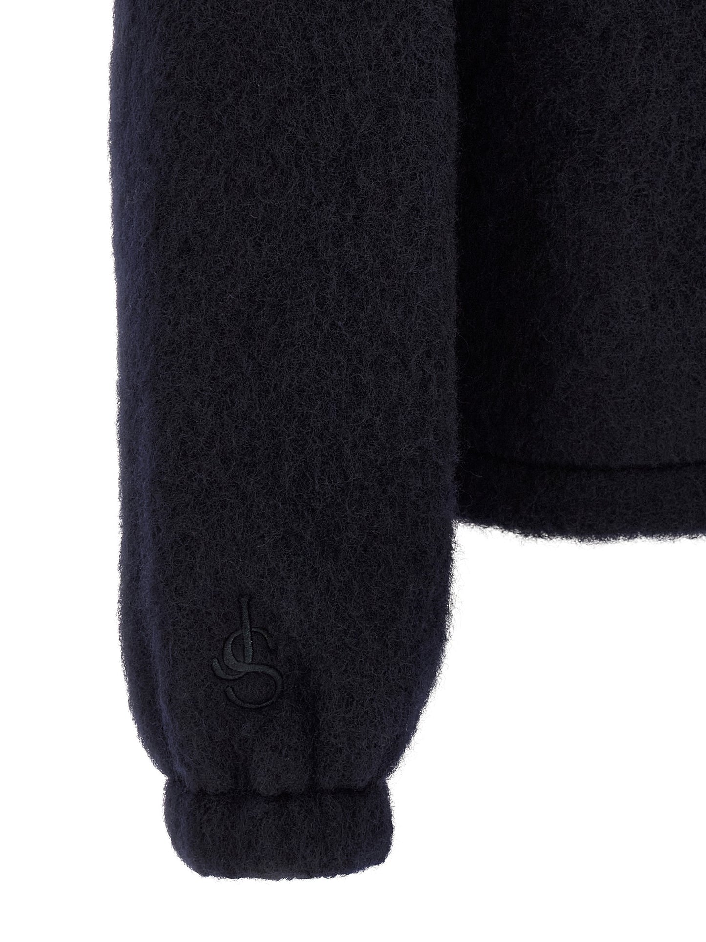 Sweatshirt by Jil Sander for men in wool & polyester navy, silver & monogram features an enviable silhouette, showcasing a premium and refined for a truly enviable finish.